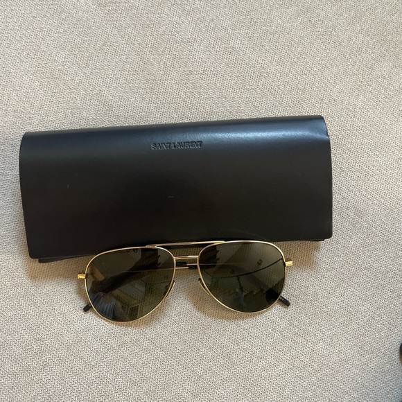 Saint Laurent Brown and Gold Sunglasses main image 6